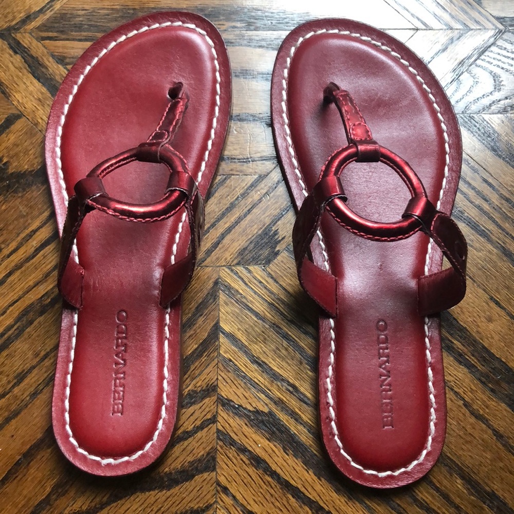 Red Bernardo Sandals, used twice! Gorgeous!
